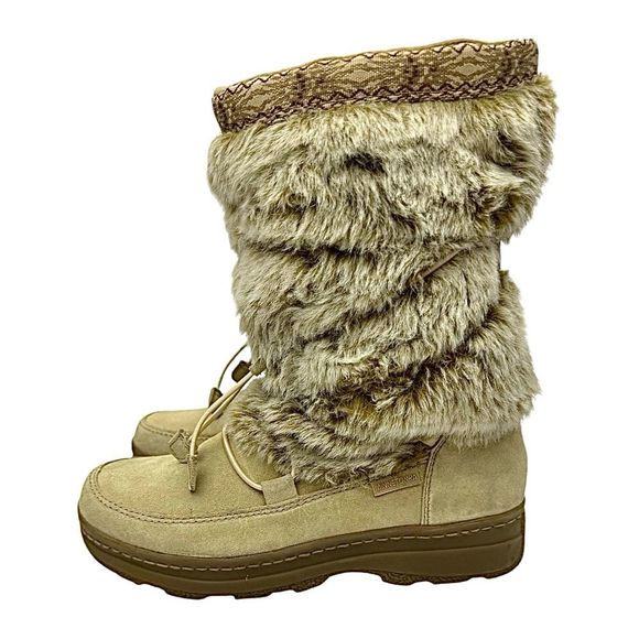 Minnetonka Women’s Beige Suede Faux Fur Boot Size 8 M EU 38.5 Pre-Owned - Picture 11 of 11